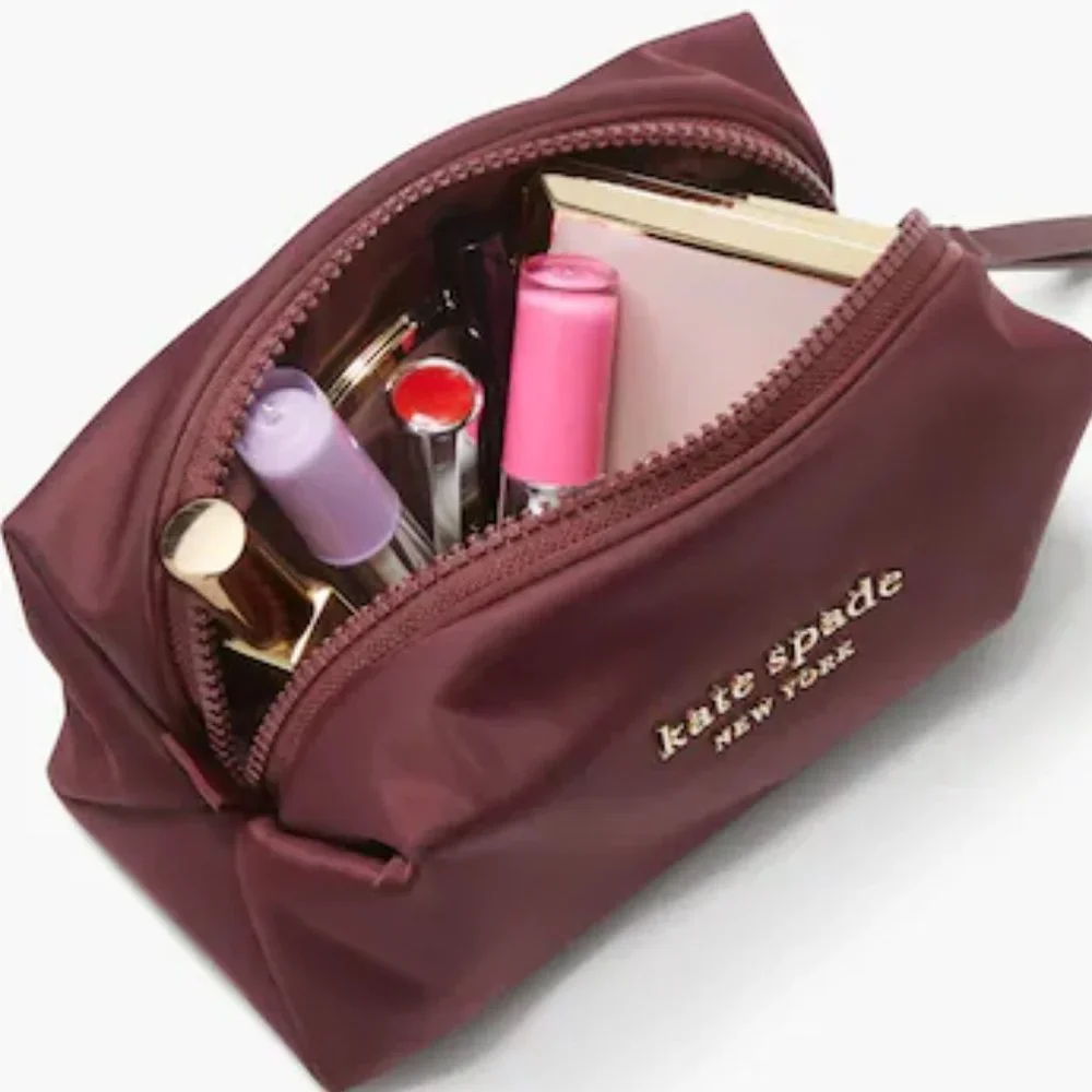 Kate Spade Everything Puffy Merlot Medium Cosmetic Case